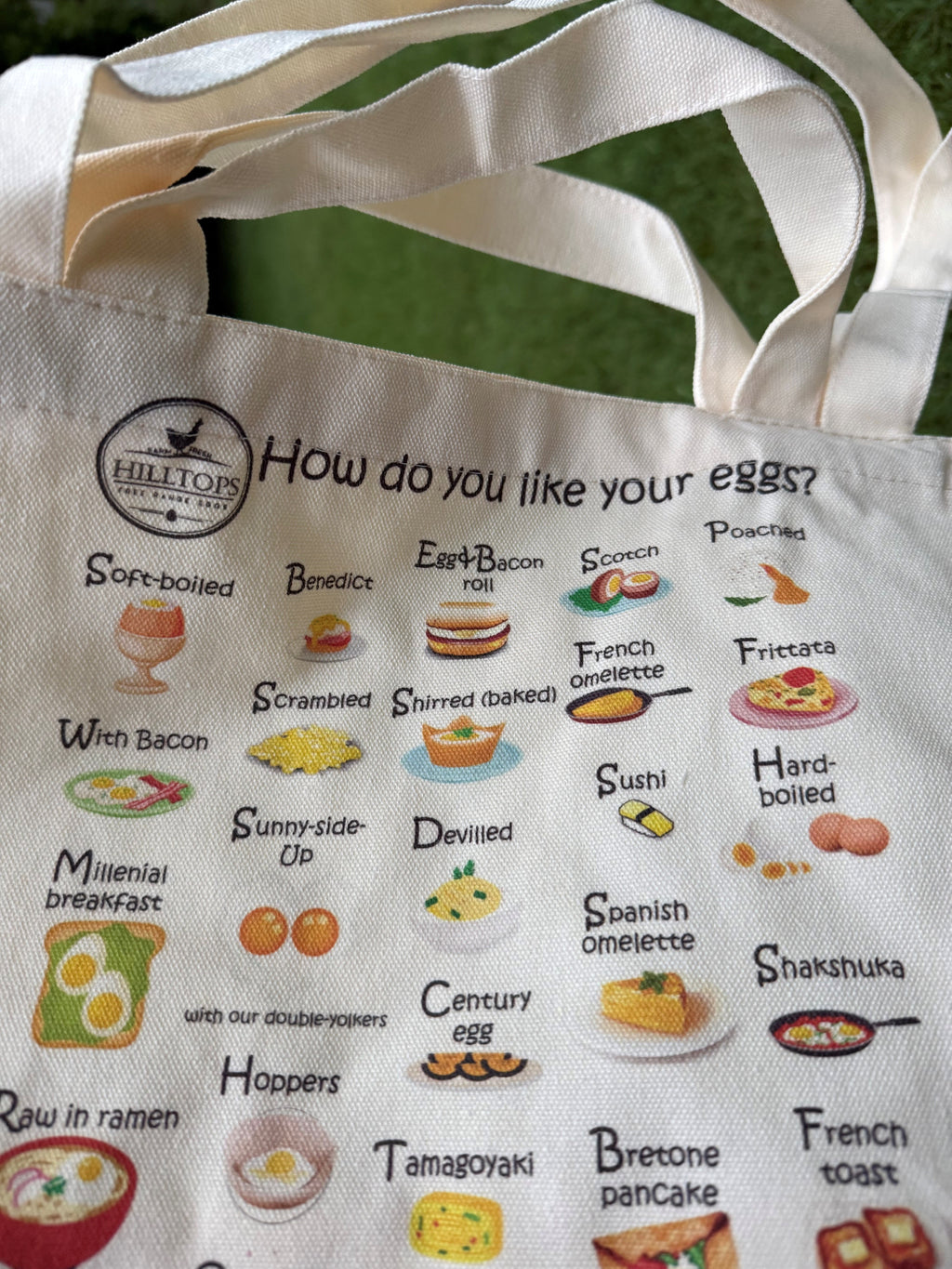 tote bag 2 sets of straps, Eggs design